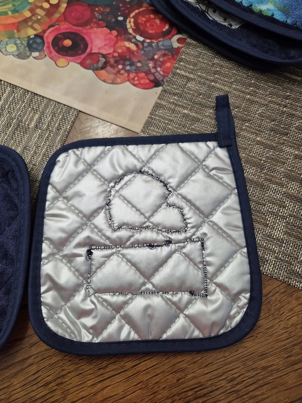 Navy Quilted Potholder